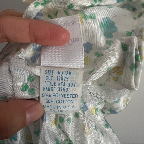 Vintage 1980s Cutest One Baby Girl Floral Dress with Lace Trim-Size 12 Months - Picture 6 of 6